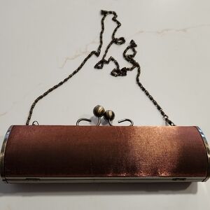 Chic Metallic Clutch with Chain Strap